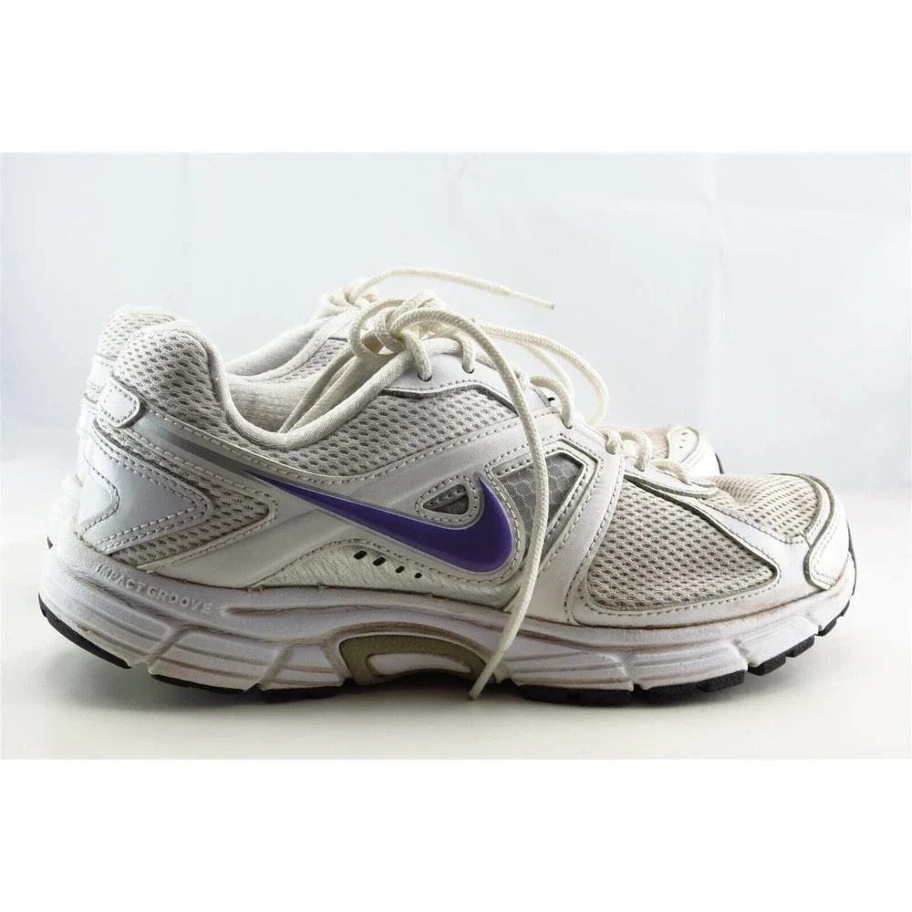 Nike‎ Women Sz 7 M White Lace Up Running Synthetic Shoe